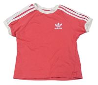 Růžové crop tričko s logem Adidas