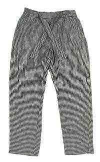 Černo-bílé vzorované kalhoty se zavazováním H&M
