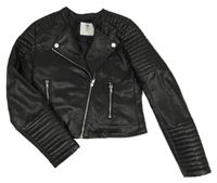 Čierny koženkový crop krivák H&M
