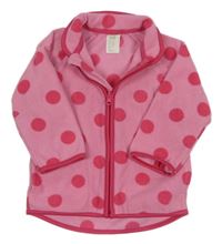 Svetloružová -tmavoružová bodkovaná fleecová prepínaci mikina H&M