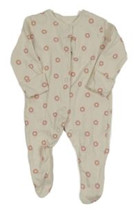 Smetanový overal s kytičkami George 