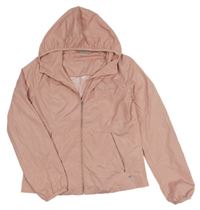 Světlerůžová šusťáková jarní bunda s kapucí Gant