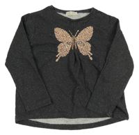 Tmavošedo-strieborná mikina s moýlem Zara