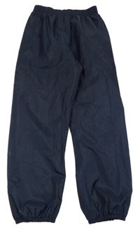 Tmavomodré funkčné šušťákové nepromokavé nohavice Decathlon