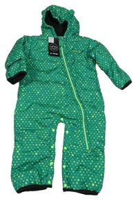 Nové - Zelená funkčná šušťáková zimná kombinéza so vzorom a kapucňou Dare 2B