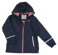 Tmavomodrá nepromokavá jarná bunda s kapucňou Lupilu