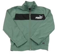 Zelenošedo-černá propínací sportovní mikina Puma