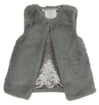 Sivá kožušinová vesta Primark