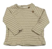 Béžovo-biele pruhované tričko s gombíky F&F