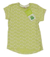 Nové - Světlezelené tričko s kytičkami Topomini