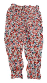 Biele turecké kvetované nohavice H&M