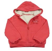 Růžová propínací zateplená mikina s hvězdou a kapucí M&S