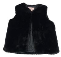 Čierna kožušinová podšitá vesta Threadgirls