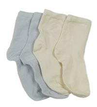 2x - Světlemodré + smetnové ponožky vel. 28-30