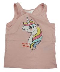 Broskvový top s jednorožcom H&M