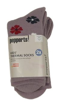 Nové - 2x Lila kvietkovane thermo pančuchy Pepperts vel. 35-38
