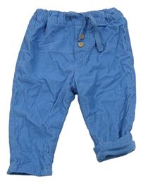 Modré menšestrové podšité nohavice Ergee