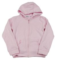Svetloružová prepínaci mikina s volánikmi a kapucňou PRIMARK