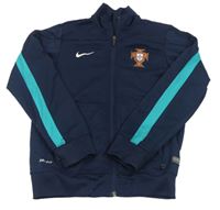 Tmavomodrá funkční fotbalová propínací mikina Nike