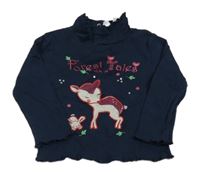 Tmavomodrý rolák se srnkou 