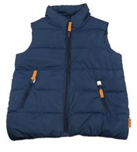 Tmavomodrá prošívaná šusťáková zateplená vesta SeaSons