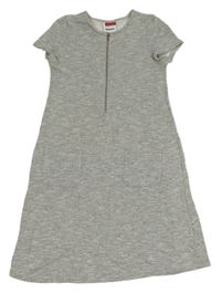 Šedé melírované teplákové šaty YIGGA