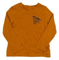 Medové triko s kostrou dinosaura C&A