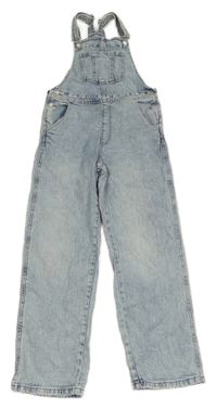 Světlemodré šisované riflové laclové kalhoty H&M