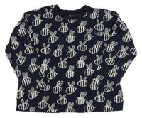 Tmavomodré oversize triko se včelkami Next