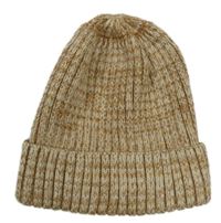Hnědo-béžová melírovaná žebrovaná čepice George