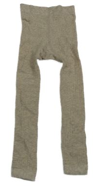 Béžovo-šedé melírované žebrované punčocháče bez šlapiček H&M