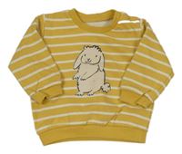 Okrovo-biela pruhovaná mikina so zvieratkom M&S