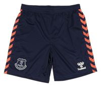Tmavomodro-lososové funkční fotbalové kraťasy Everton a vzorem hummel
