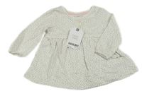 Nové - bílo-šedá puntíkatá šatová tunika Next