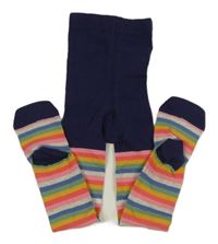 Tmavomodro-barevné pruhované punčocháče Next