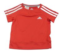 Červeno-bílé funkční sportovní tričko Adidas