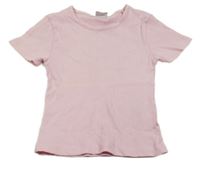 Svetloružové rebrované crop tričko Y.F.K.