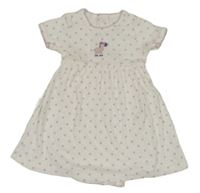 Bielo-fialové bodkovaná é šaty so zvieratkom a všitým body carter's