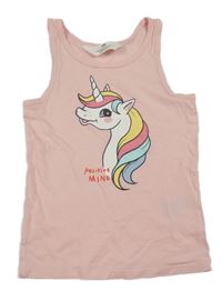 Svetloružový top s jednorožcom H&M