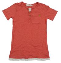 Červeno-biele pruhované tričko s vreckom H&M