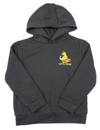 Tmavosivá mikina s dinosaurom a kapucňou PRIMARK