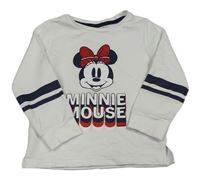 Bílé triko s Minnie a pruhy Disney