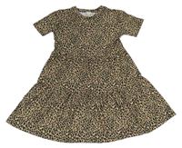 Hnedo-čierne šaty s leopardím vzorom River Island