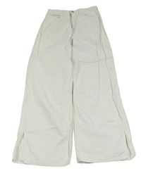 Bílé wide high waist rifle H&M