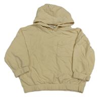 Béžová oversize mikina s vreckom a kapucňou H&M