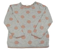 Sivý melírovaný bodkovaná ý sveter zn. H&M