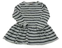 Sivo-čierne pruhované šaty Next