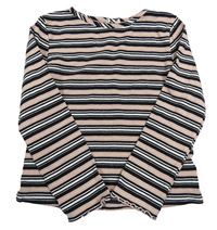 Starorůžovo-čierno-biele pruhované rebrované crop tričko F&F