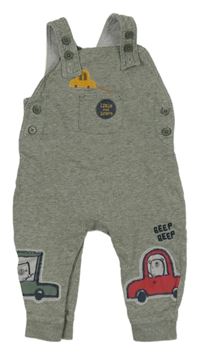 Zelenošedé pruhované laclové tepláky s auty George