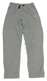 Šedé melírované tepláky s logem Nike